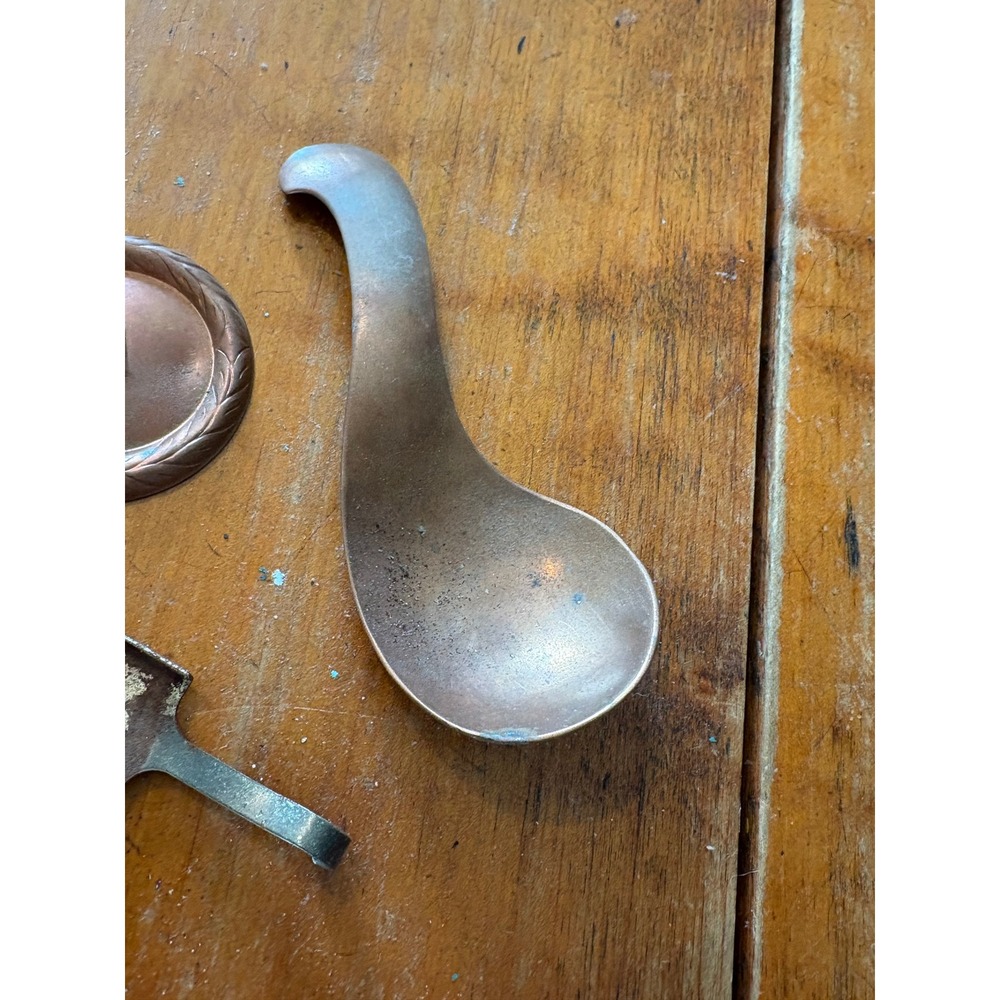 Vintage Copper Mini Kitchen Utensils Lot Bells Ladle Scoops Decor - Picture 4 of 7